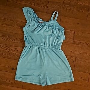 BCBG Girls light blue green romper Size 14/16